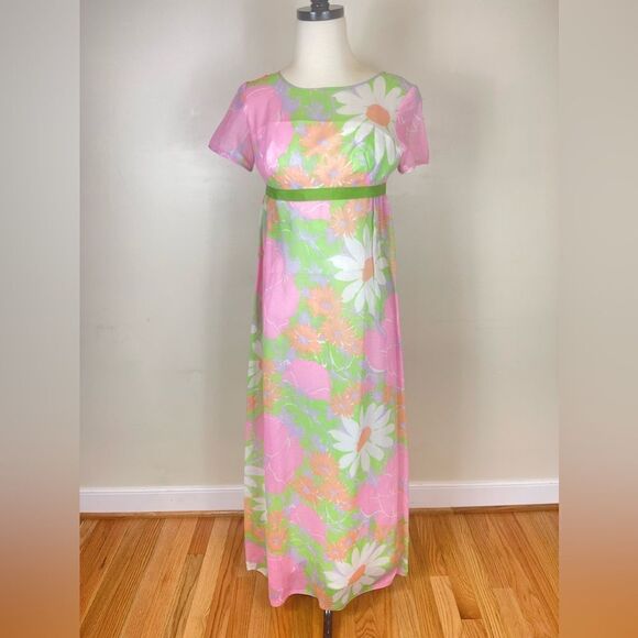 Vintage 60s Floral Handmade Dress - Picture 1 of 5